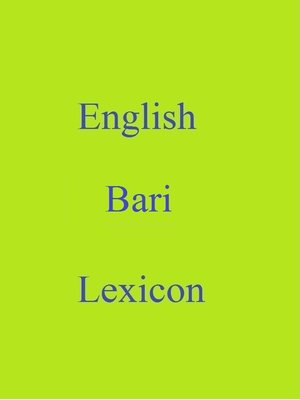 cover image of English Bari Lexicon